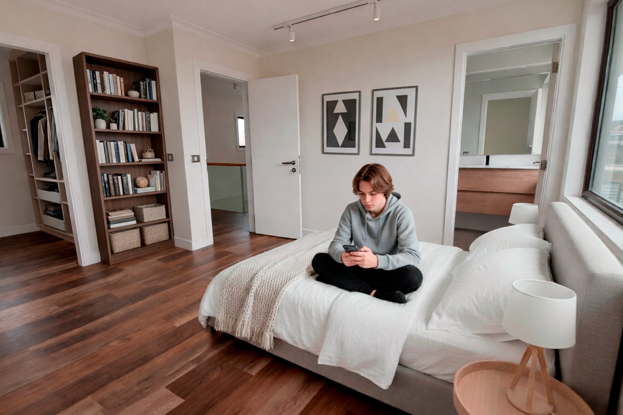 Habitacion con walking closet y baño